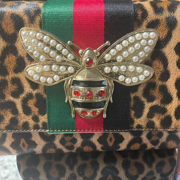 COPY - NEW ‘Queen Bee’ Leopard Print Hand Bag Purse - Picture 6 of 10